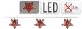 Csillagszerelés, 10 LED, 120 + 30 cm, piros