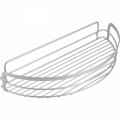 Félkörös Viva fürdőszoba polc, Metaltex, 37x17x6 cm, fém / Polytherm huzat, ezüst