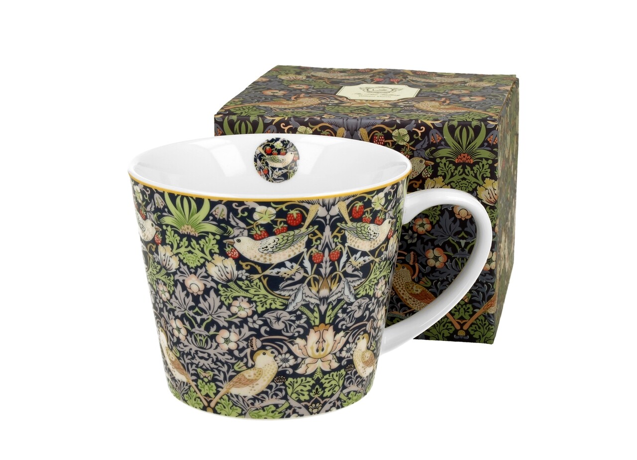 Csésze, DUO, William Morris - Strawberry Thief Blue, 600 Ml, Porcelán, Sokszínű