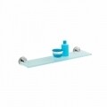 Bosio Shine üvegpolc, Wenko, 13,5 x 46,5 cm, üveg / rozsdamentes acél, ezüst