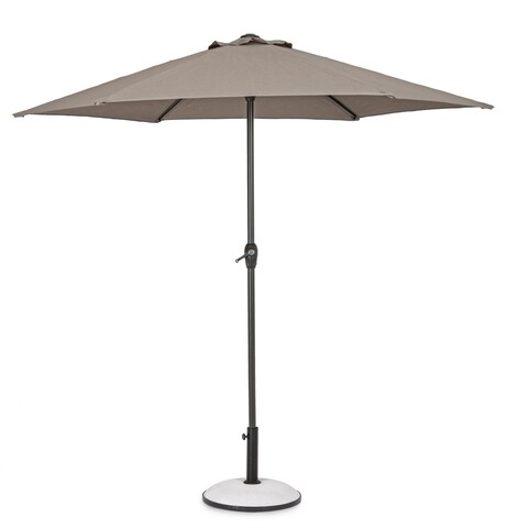 Umbrela pentru gradina / terasa, Kalife, Bizzotto, Ø 250 cm, stalp Ø 36 / 38 mm, aluminiu, grej