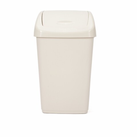 Szemetesdoboz csuklós fedéllel Kara Beige, 9L, Heinner, műanyag, bézs