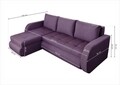 Siena Purple Megfordítható sarokkanapé 243x141x81 cm tárolóládával