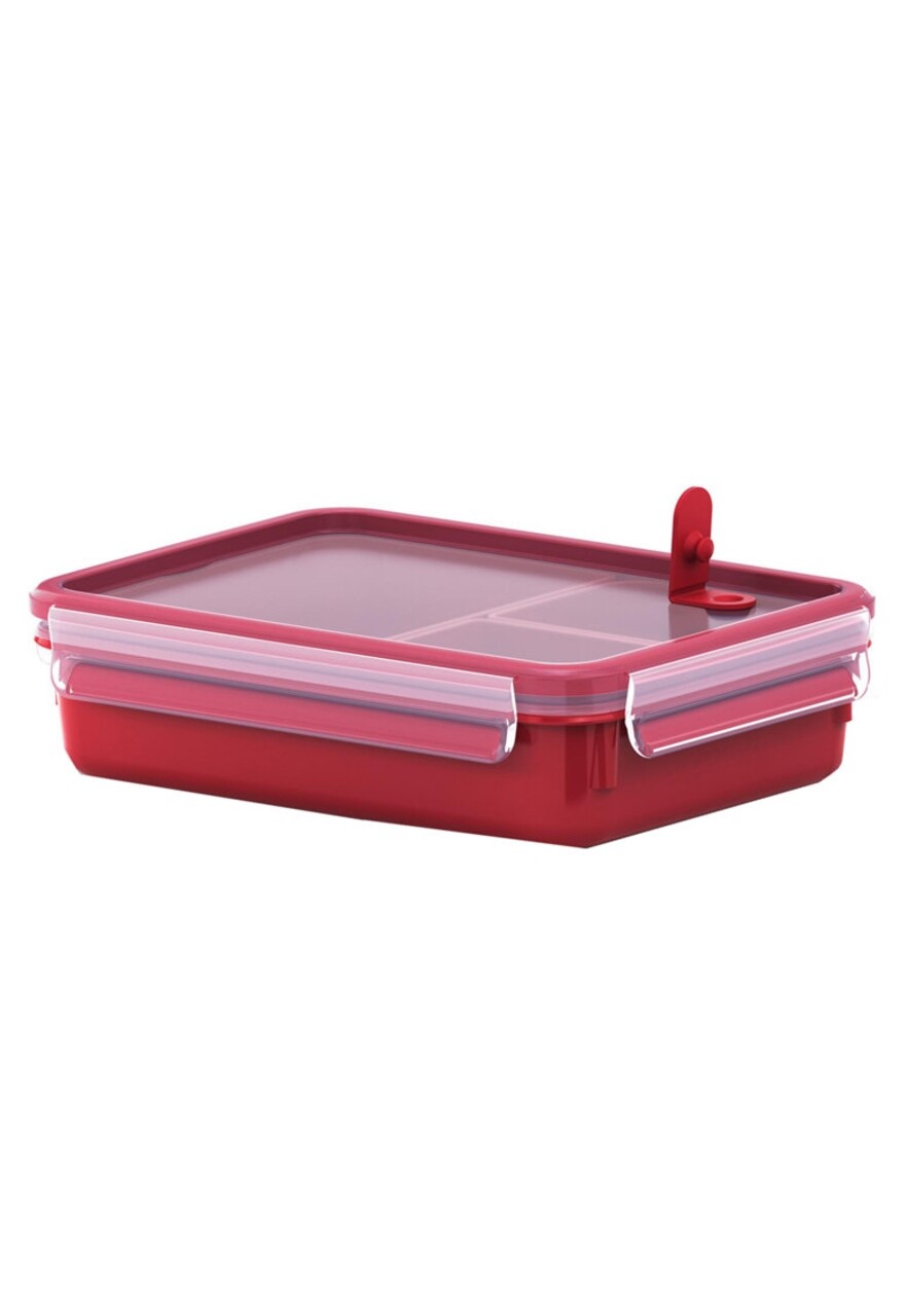 Téglalap alakú serpenyő tetővel, Tefal, Clip & Micro, 1,2 L, műanyag, piros