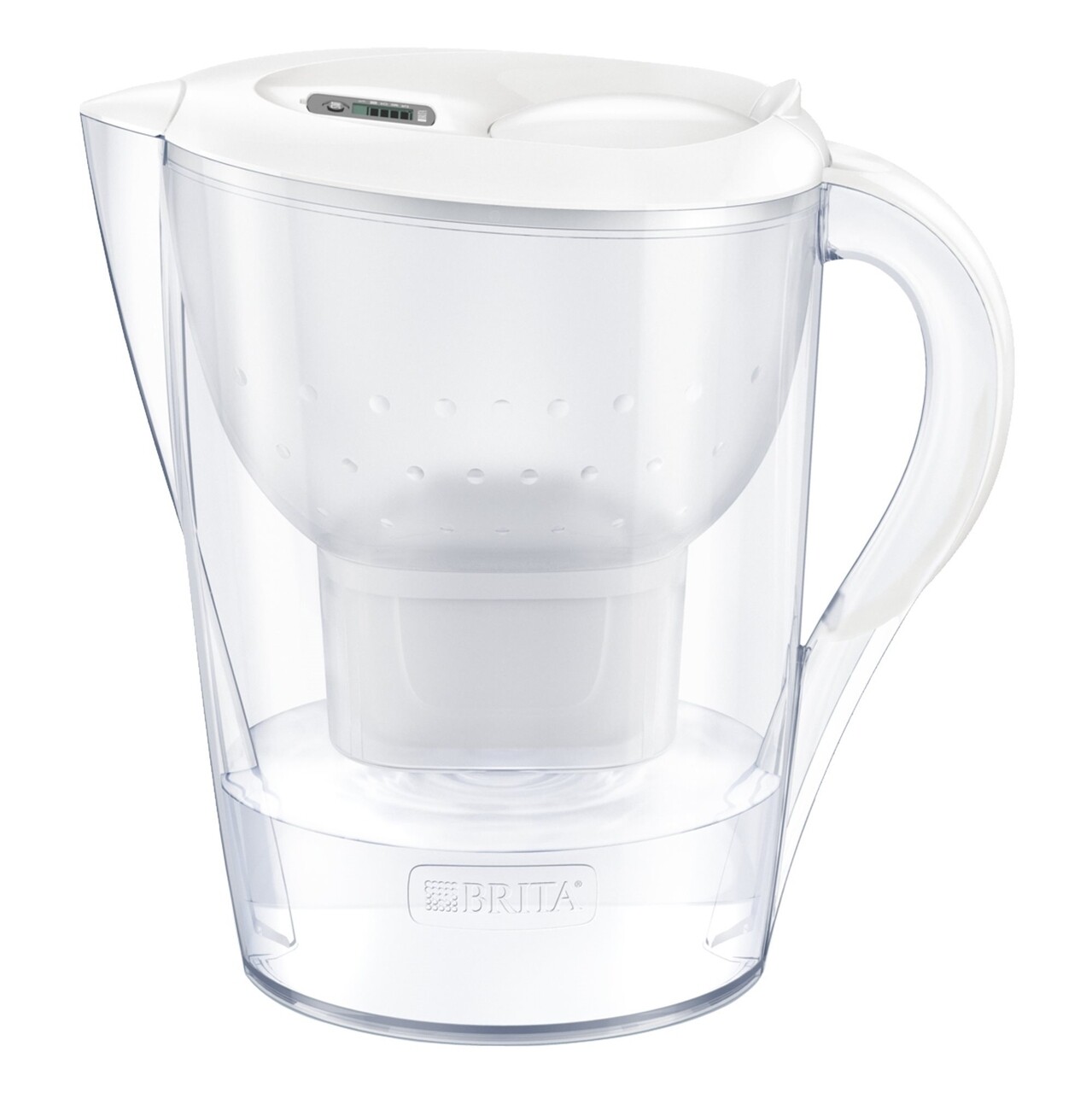 Brita Szűrőpohár, Marella XL MAXTRA +, Műanyag, 3,5 L, Kezdőcsomag + 3 Szűrő, Fehér