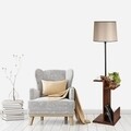 Luin Állólámpa polcokkal, 8274-4, E27, 60 W, fém/fa/textil
