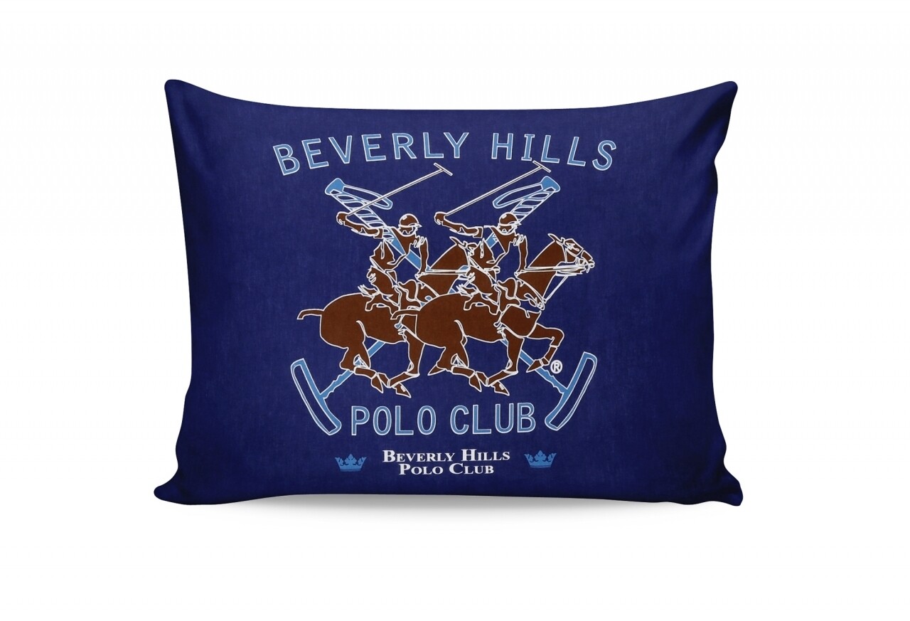 2 db párnahuzat készlet 50x70, 100% pamut, Beverly Hills Polo Club, bézs / barna / sötétkék / türkiz