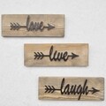 Love Live Laugh 3 db Fali dekoráció, Elvila Originals, 40x14 cm, handmade, lucfenyő
