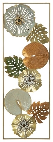 Decoratiune de perete Leaf, Mauro Ferretti, 31.5 x 90 cm, fier, multicolor