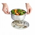 Cafe Forróedény alátét, Wenko, Ø 20 cm, üveg / szilikon, fekete / piros