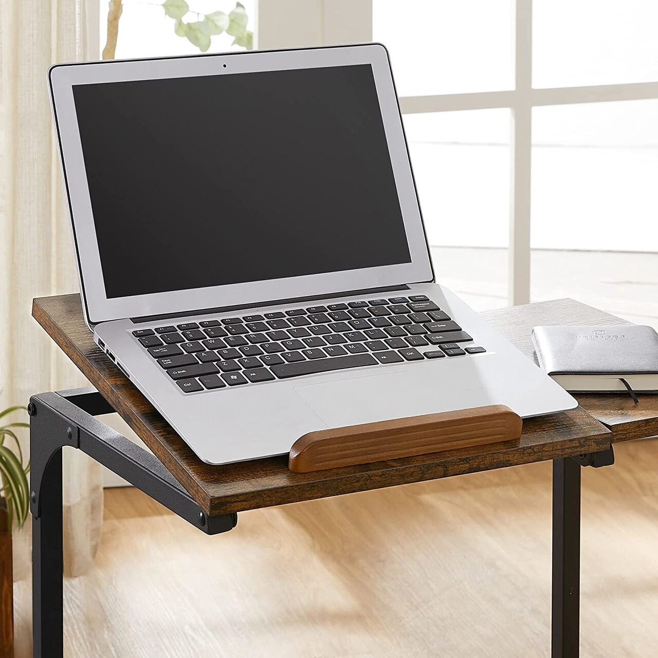 Vasagle Laptop Asztal, 55 X 35 X 66 Cm, PAL, Acél, Rusztikus Barna/fekete