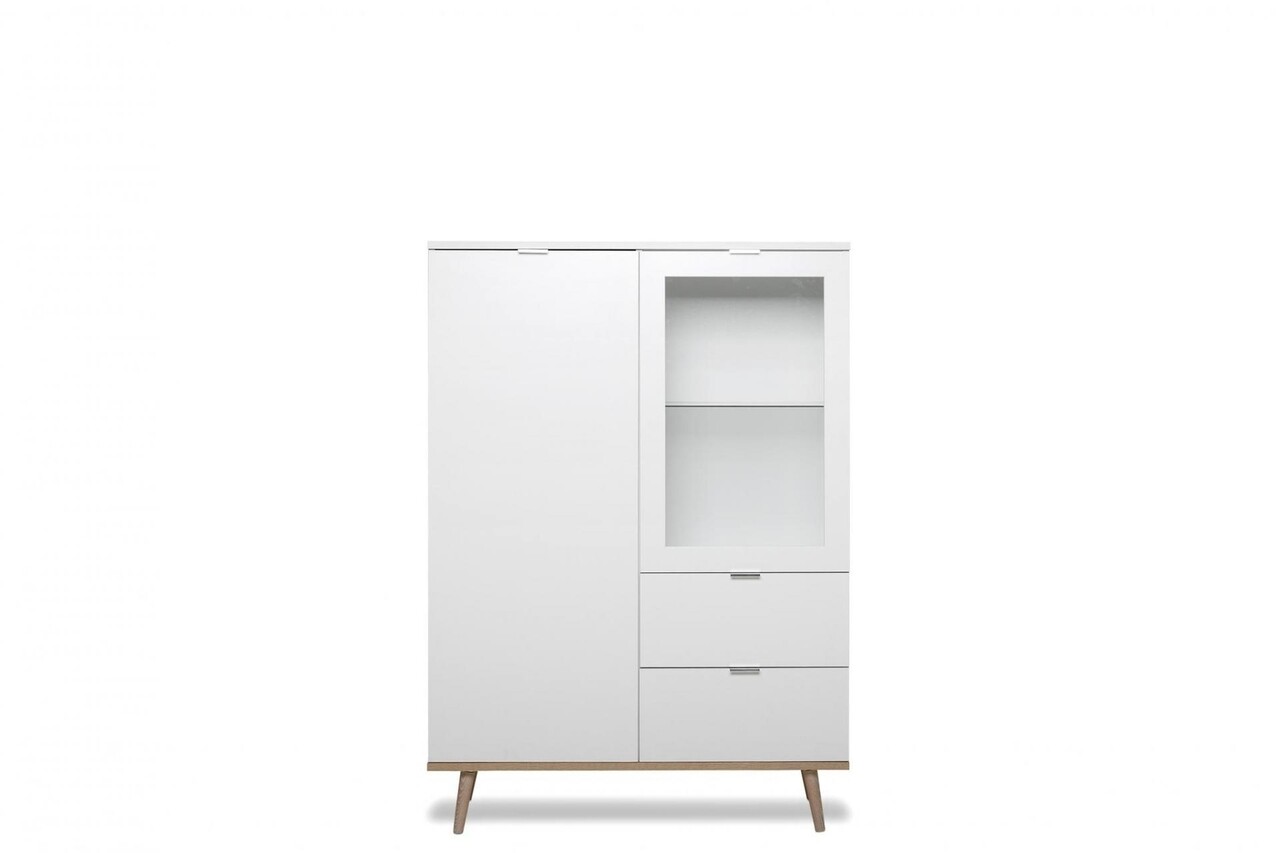 Dresser, Finori, Goteborg 53, 100 x 140 x 40 cm, faforgácslap / fa / fém, sonoma / fehér