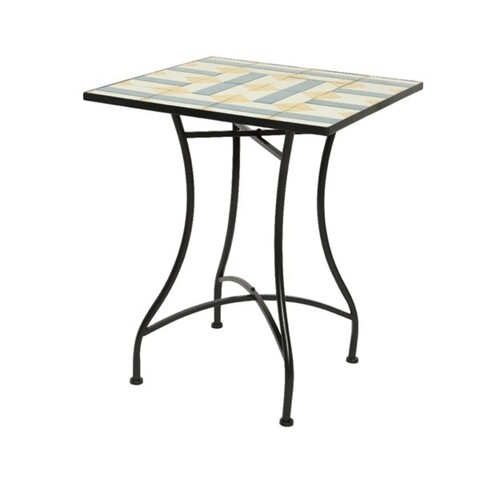Geometrikus kerti asztal, Decoris, 58x58x72 cm, fekete