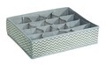 Axis fiókos rendszerező, iDesign, 16 rekeszes, 35x25,5x10 cm, szürke / natúr
