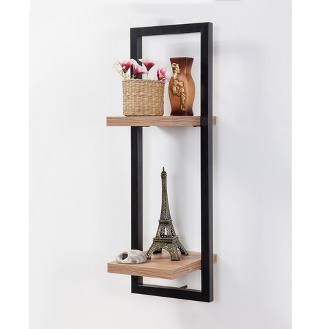 Raft pentru perete Decor Raf, Sapphire, 25x25x75 cm, maro/negru