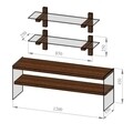 Neostill TV Komód fali polcokkal TV105, 120 x 45 cm/85 x 25 cm, mogyorószín