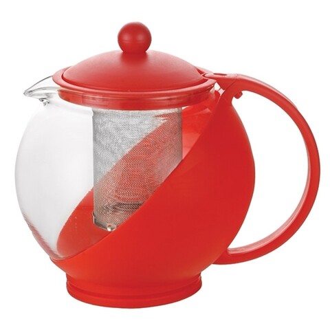 Luigi Ferrero infúziós teáskanna, FR-8125JS, edzett üveg / rozsdamentes acél, 1,25 L, piros