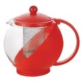 Luigi Ferrero infúziós teáskanna, FR-8125JS, edzett üveg / rozsdamentes acél, 1,25 L, piros
