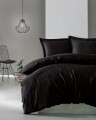 Kétszemélyes ágynemű, 100% szatén pamut, Premium Elegant, fekete