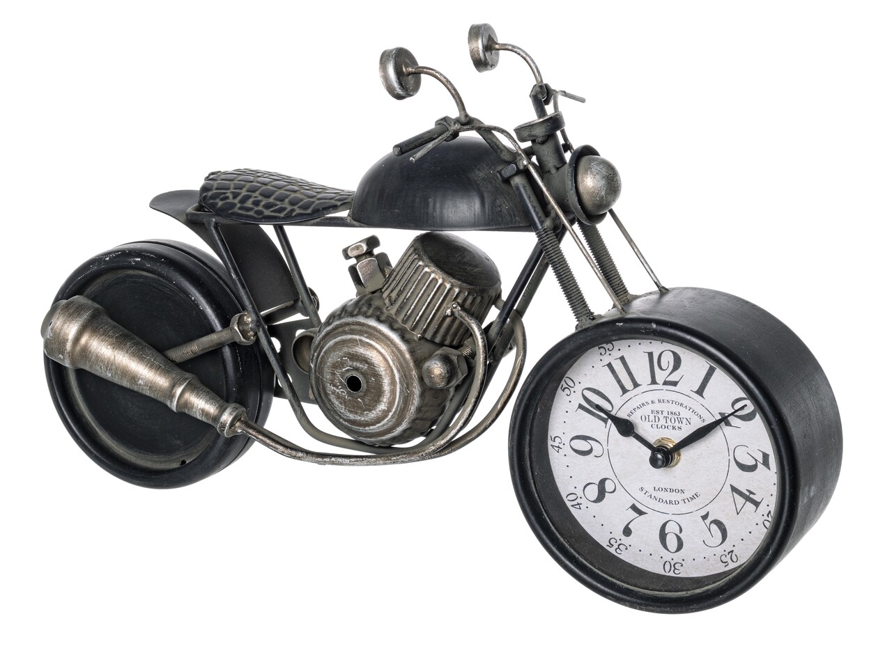 Charles Motorcycle Asztali óra, Bizzotto, 39.5x14.5x23.5 cm, acél