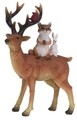 Reindeer w rabbit and fox Dísz, 12.5x5x17.5 cm, poliszton, színes