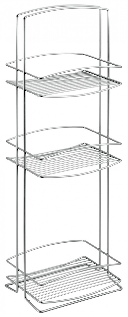 Tidy Onda Fürdőszobai Polc, Metaltex, 25x17x77 Cm, Fém / Polytherm Huzat, Ezüst