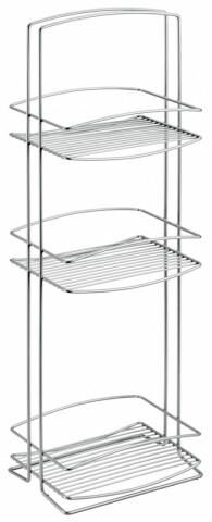 Tidy Onda fürdőszobai polc, Metaltex, 25x17x77 cm, fém / polytherm huzat, ezüst