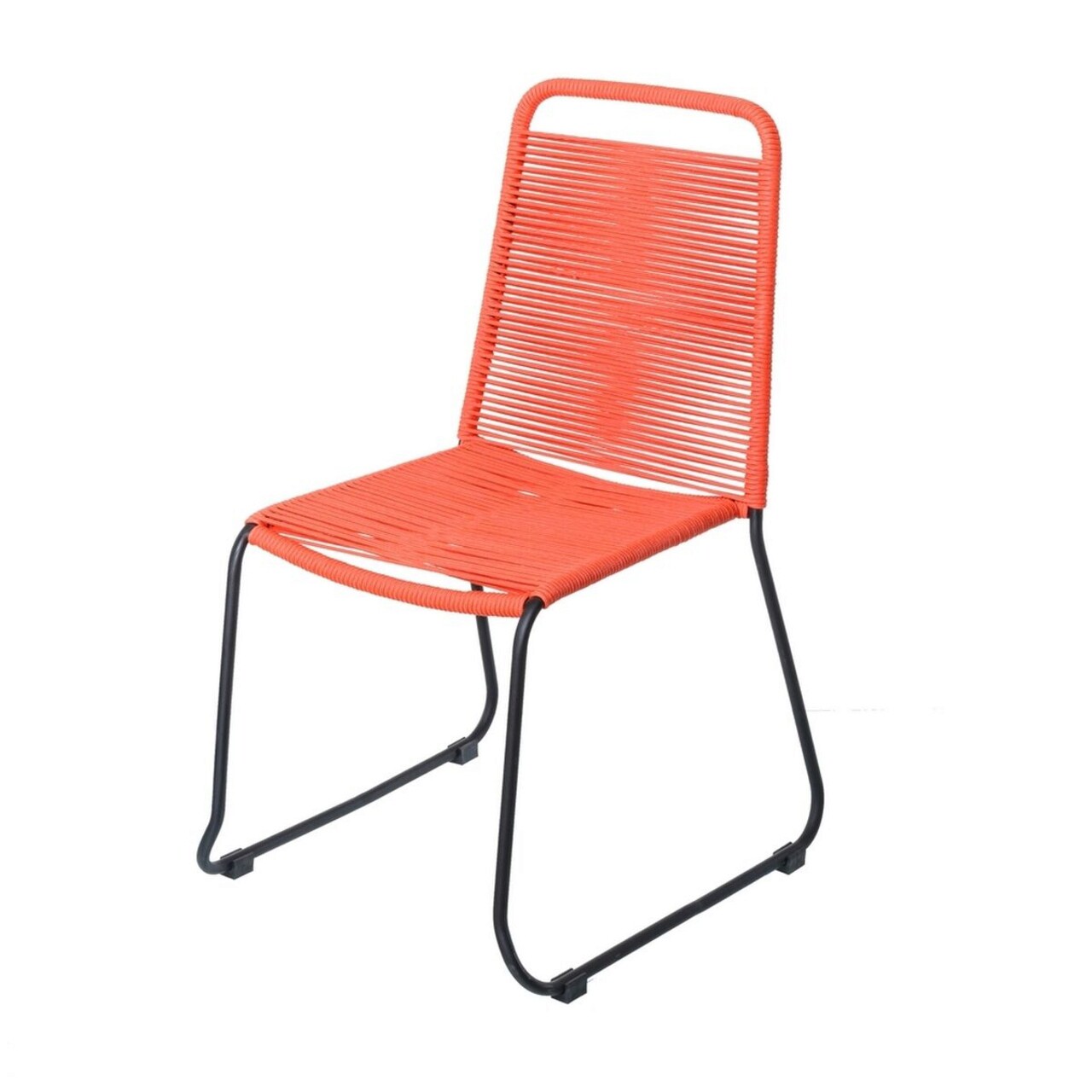 Bigbuy home antea dark legs kerti szék, 53 x 53 x 88 cm, acél/madzag, piros