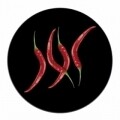 Hot Pepper Forróedény alátét, Wenko, Ø 20 cm, Üveg / Szilikon, Fekete / Piros