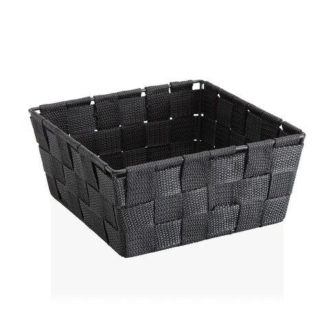 Medium Tárolókosár, Versa, 19 x 19 x 9 cm, textil anyag, sötétszürke