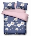 Lenjerie de pat dubla Blue Daisy, Vanora, 4 piese, 220 x 240 cm, 100% microfibra, multicolora