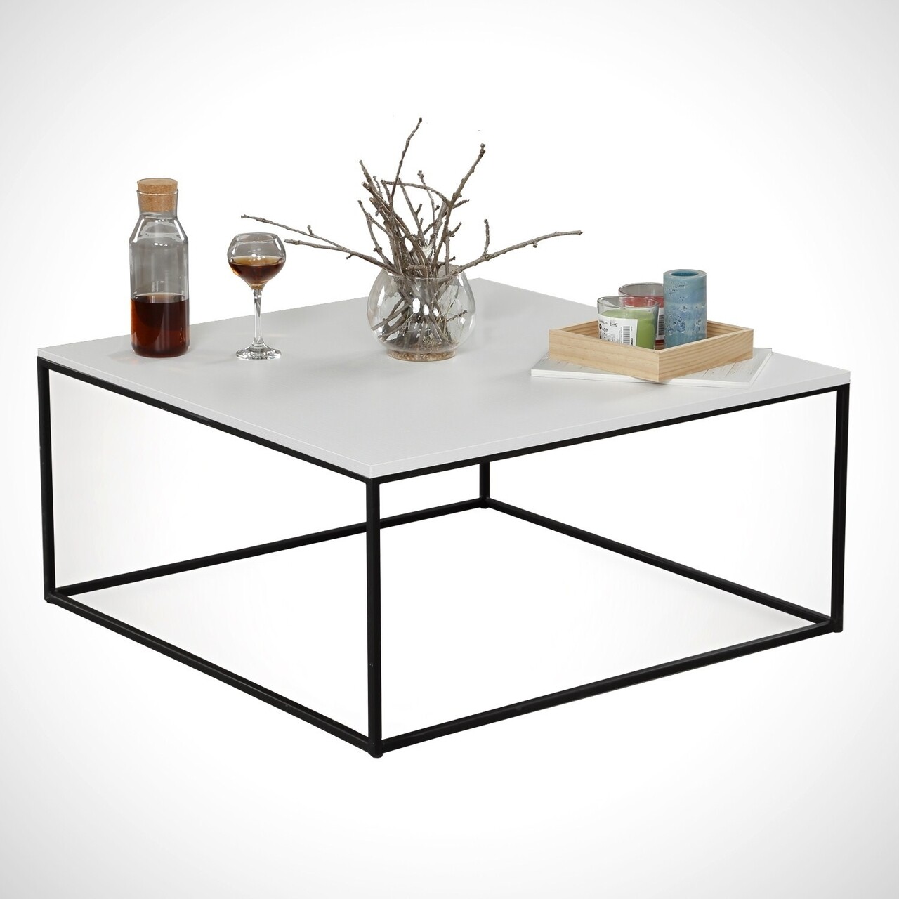 Poly White dohányzóasztal, Comforty, 75x75x43 cm, fehér