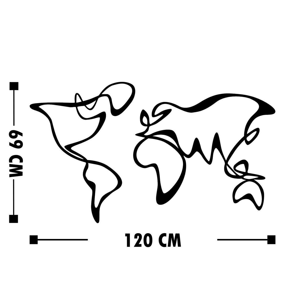 World Map 15 Fali Dekoráció, Tanelorn, 120x69 Cm, Fém