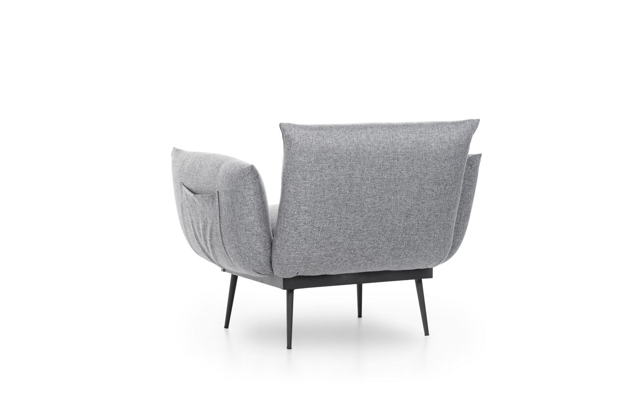 Jax Solo Fotel, Futon, 90x80x95 Cm, Fém, Szürke