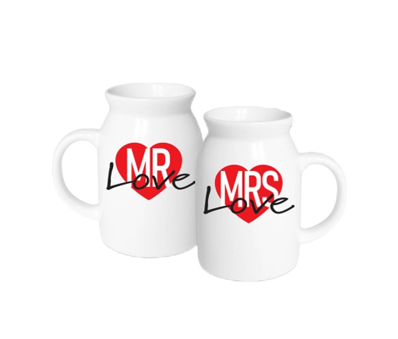 2 Db Bögre Mrs + Mr Love, 350 Ml, Porcelán