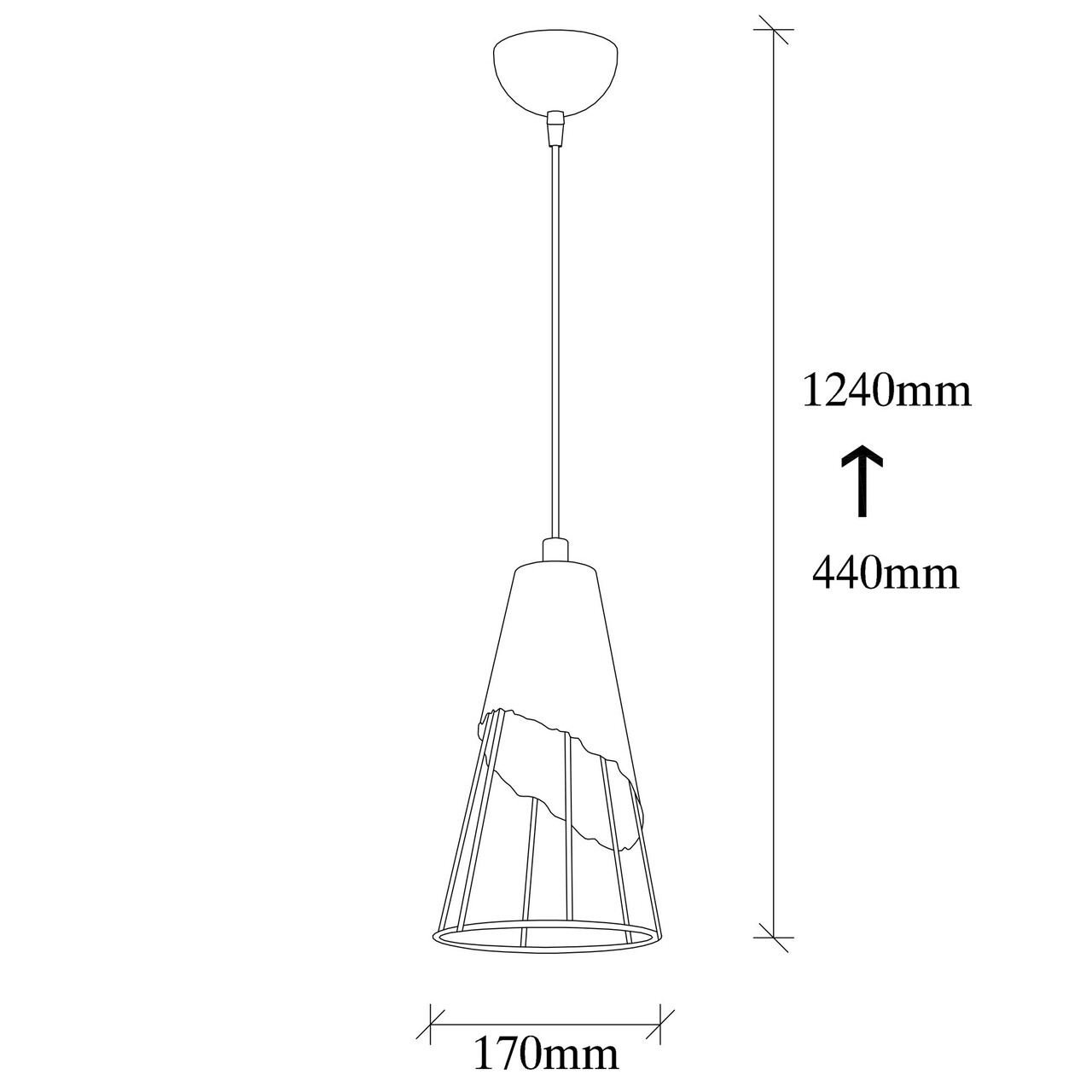 Sivani Tel MR - 828 Csillár, Opviq, 17 X 124 Cm, 1 X E27, 100W, Fekete