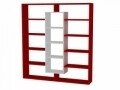 Biblioteca Wooden Art, Ample Red White, 125x135.7x22 cm