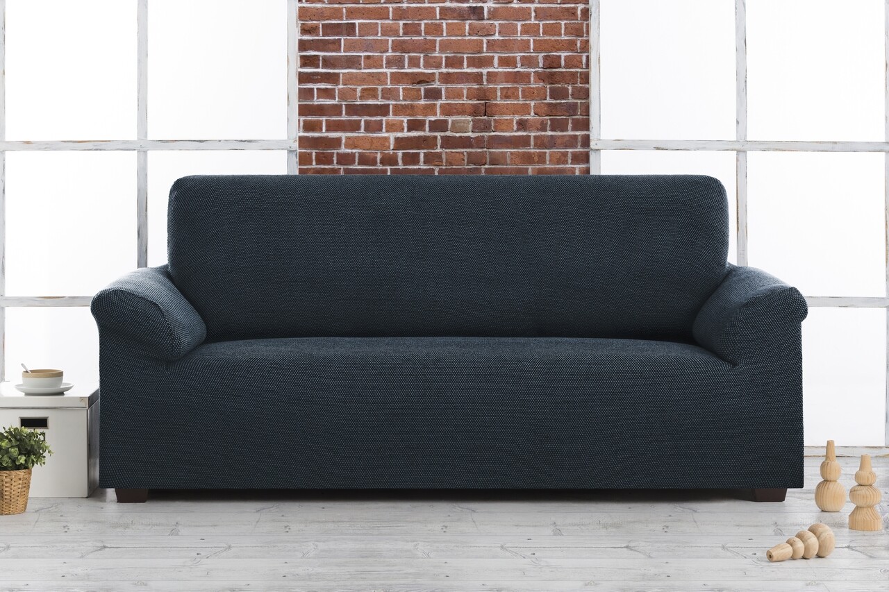 Bi-stretch elasztikus kanapéhuzat, belmarti, viena, kétszemélyes, jacquard, kék