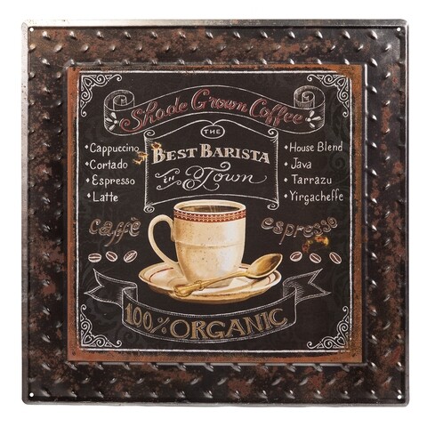 Best Barista Dísz tábla, Creaciones Meng, 40x40 cm, vas