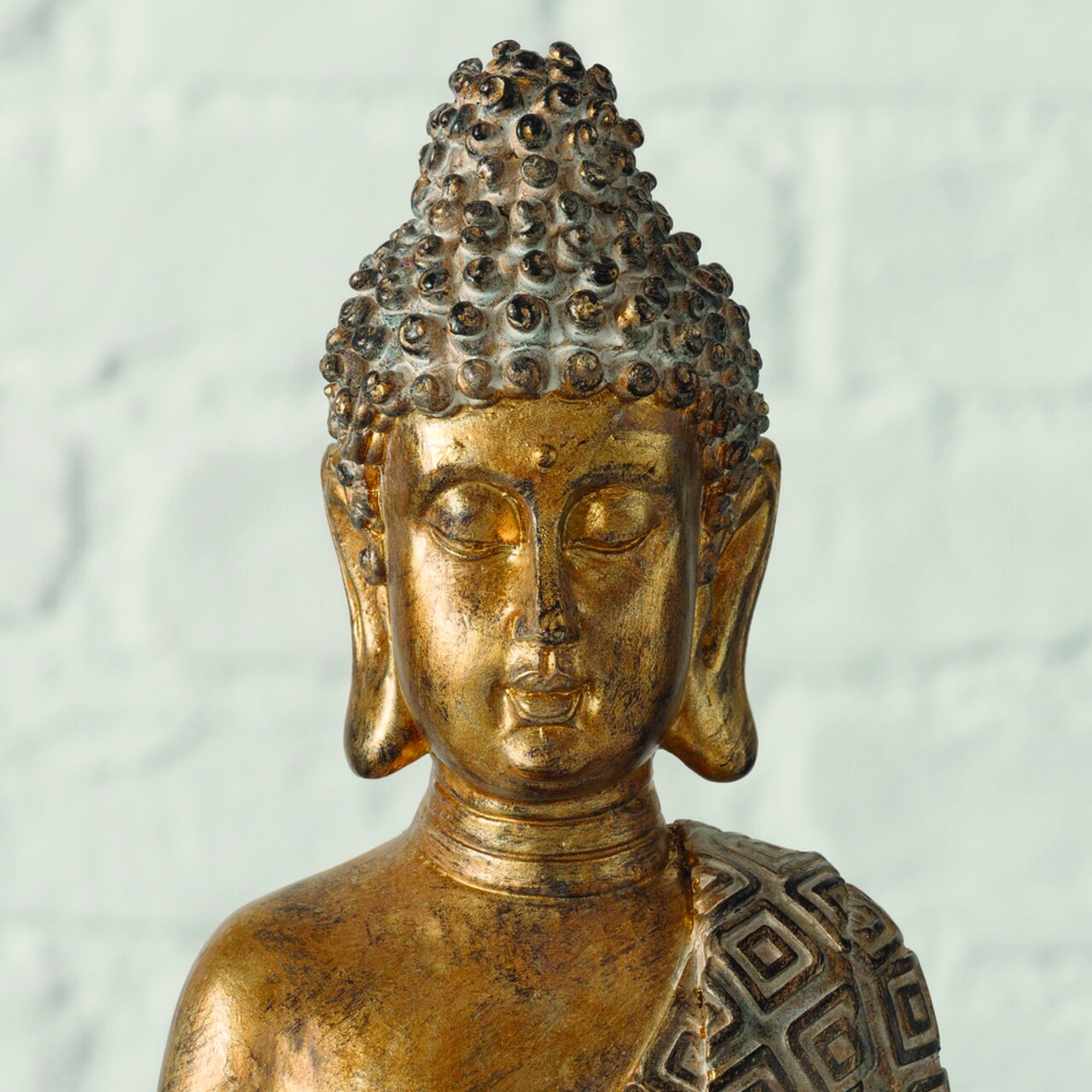 Buddha Makia V1 Gyertyatartó, Boltze, 14x10x21 Cm, Poligyanta