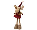 Deer w dark red hat Dísz, Decoris, 14x12x50 cm, poliészter, színes