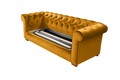 Oxford Chesterfield Kihúzható kanapé, 88x216x75 cm, 3 személyes, Mustársárga