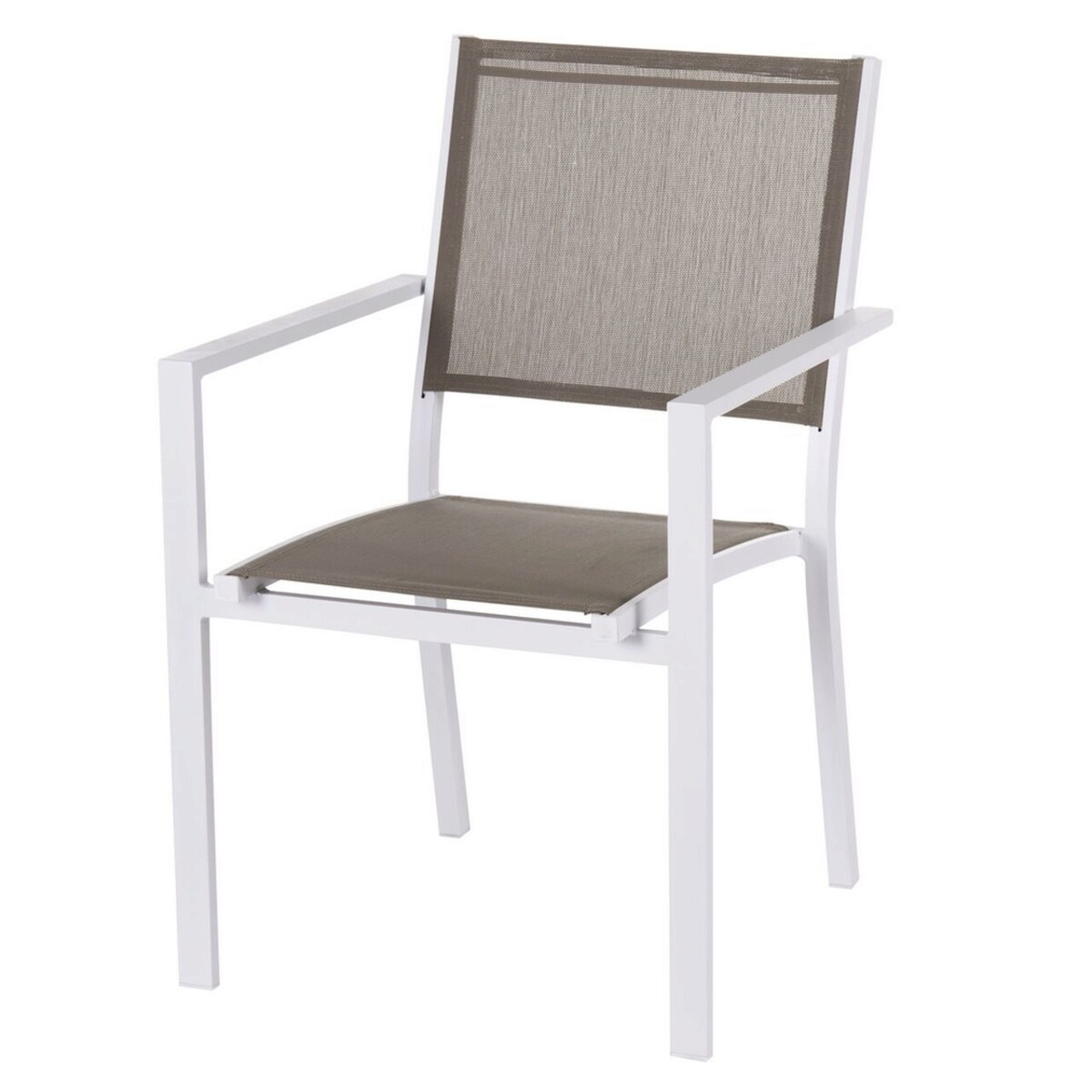 BigBuy Home Thais Kerti szék, 55.2 x 60.4 x 86 cm, alumínium, grézs/fehér