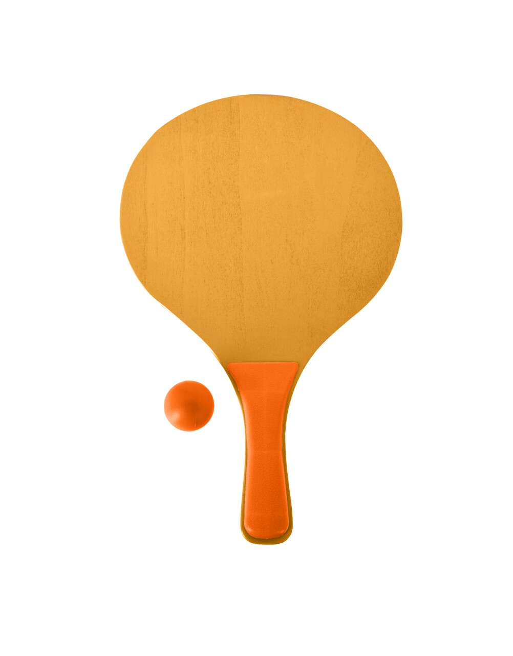 Strand ping-pong készlet, 3 részes, fa, narancssárga/sárga