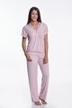 Pizsama hosszú nadrággal nőknek, Luisa Moretti, LMS-4056, 100% bambusz, rózsaszín, 34/36 méret - S