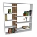 Biblioteca Wooden Art, Handy White Walnut, 125x126x22 cm