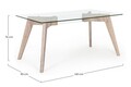 Aryan Kenya Asztal, Bizzotto, 160 x 90 x 76 cm, MDF/edzett üveg