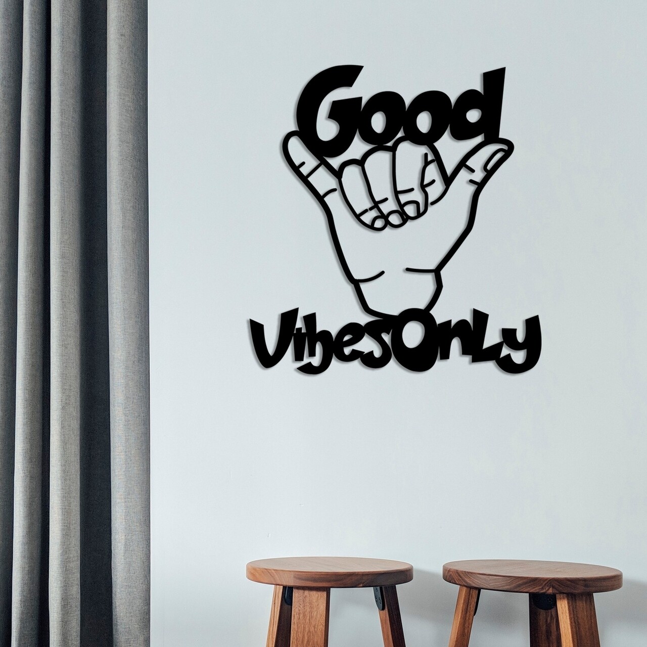 Good Vibes Only Fali Dekoráció, Tanelorn, 52x58 Cm, Fém