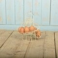 Dekoratív tojástartó, Esschert, 18,2 x 18,2 x 22,8 cm, fém, krém