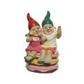 Gnome pár fánk dekoráció, Díszített, 17,8x19x29,5 cm, tarka